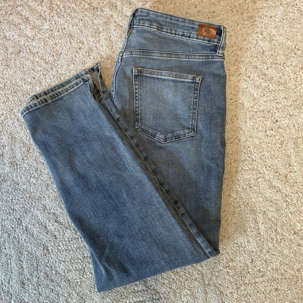 Lauren Ralph Lauren Women's Jeans 8 Regal Straight Ankle with Ankle Slit Detail